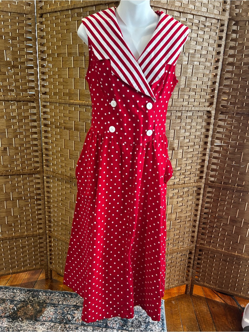 Vintage 90s Cotton Maxi Dress Made USA Floral Boho Cottagecore Size 16